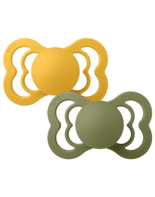 BIBS Supreme silikoniniai čiulptukai Honey Bee / Olive, 2 vnt, įvairių dydžių