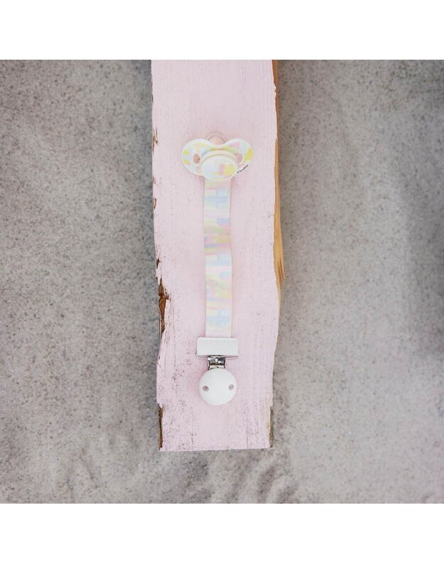 Elodie Details medinis čiulptuko laikiklis Pastel Braids, baltas