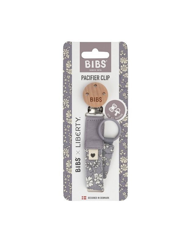 BIBS x Liberty čiulptuko laikiklis Capel Fossil Grey, pilkas