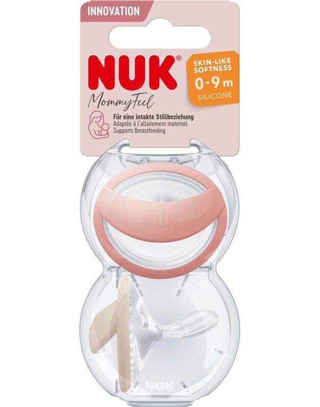 NUK silikoniniai čiulptukai MommyFeel, 0-9 mėn, 2 vnt., įvairių spalvų