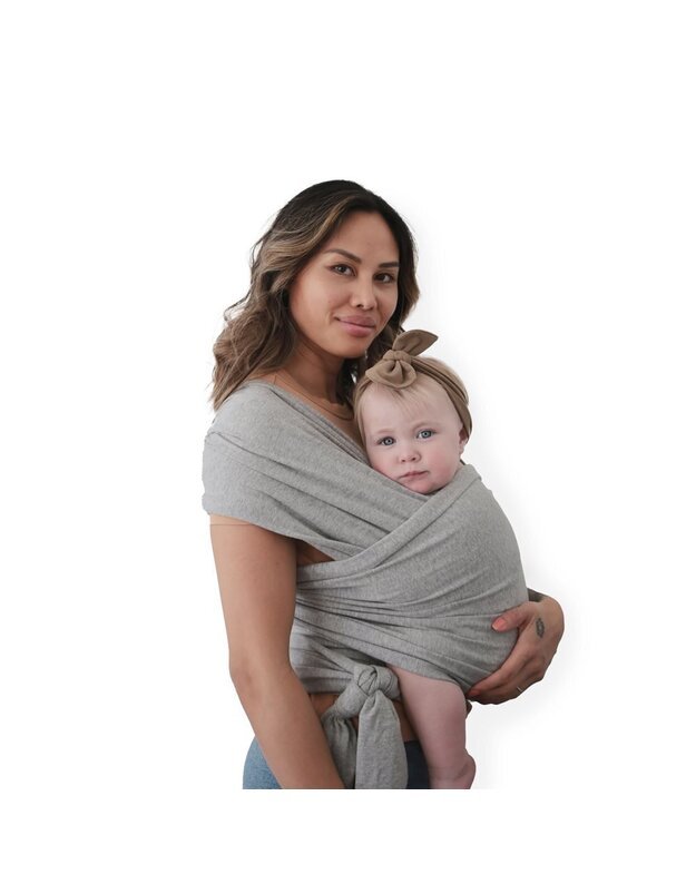 Mushie nešioklė Baby Wrap Gray Melange, pilka