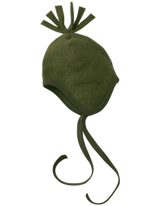 Engel merino vilnos vaikiška kepurytė Reed Melange, žalia