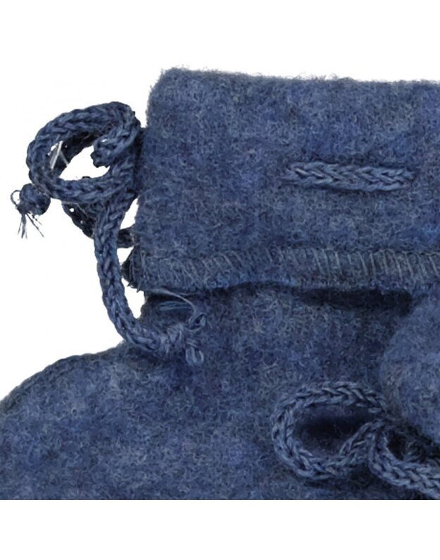 Engel merino vilnos batukai su kaspinėliu Blue Melange, mėlyni