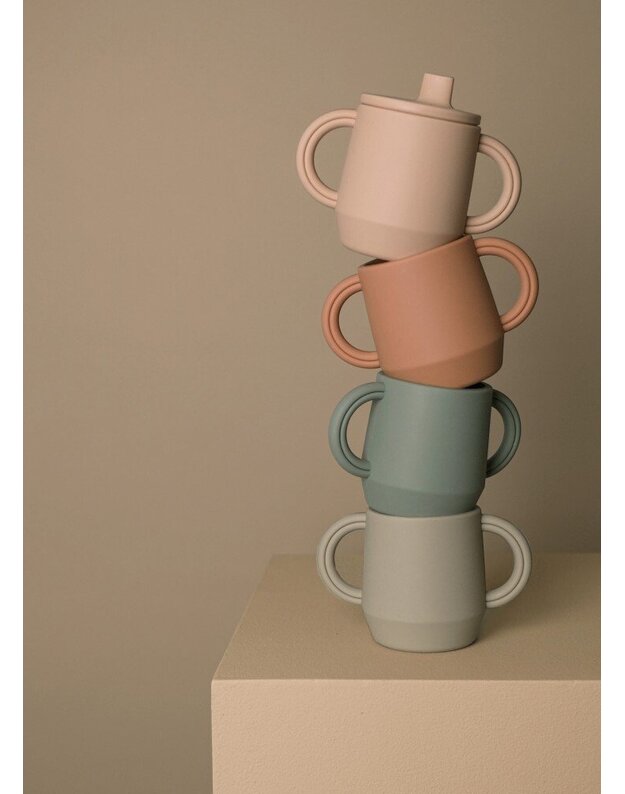 Atelier Keen silikoninis puodelis su snapeliu Nude, kūno spalvos