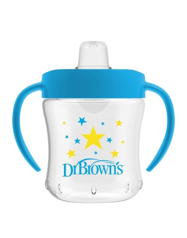 Dr Brown's soft spout cup with handle, blue