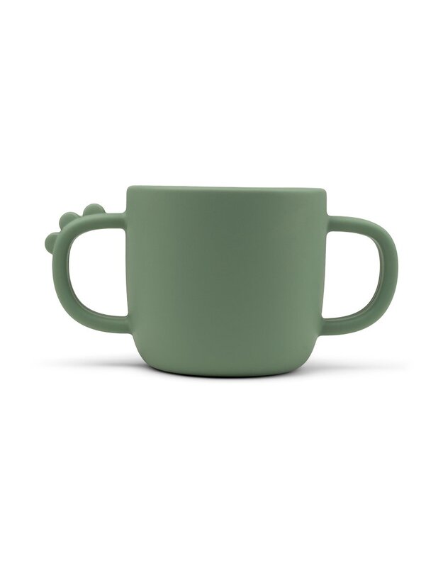 Done by Deer silikoninis puodelis su dviem rankenomis Peekaboo Croco, žalias