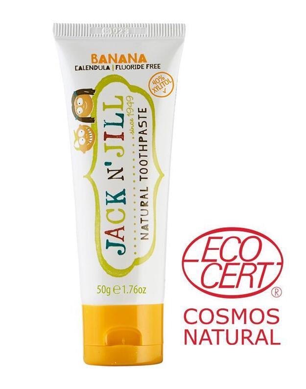 Jack N' Jill natural toothpaste for children with organic bananas
