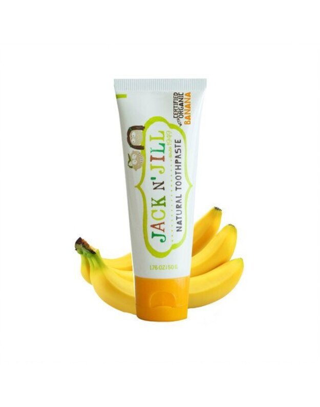 Jack N' Jill natūrali dantų pasta vaikams su ekologiškais bananais