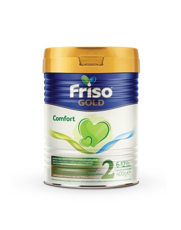 FRISO GOLD COMFORT 2 tolesnio maitinimo specialios paskirties pieno mišinys kūdikiams nuo 6 mėnesių, 400 g