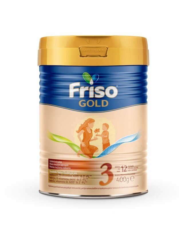 FRISO GOLD 3 tolesnio maitinimo pieno mišinys vaikams nuo 12 mėnesių, 400 g