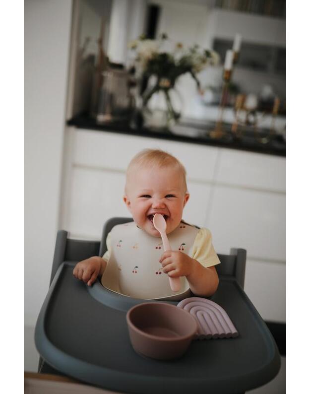 Mushie silicone suction bowl Cambridge Blue