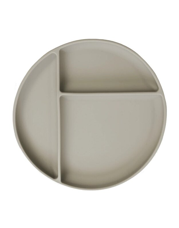 Atelier Keen prilimpanti silikoninė lėkštė su skyriais Greige, pilka