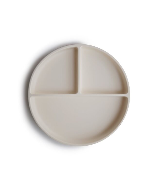 Mushie Silicone Suction Compartment Plate Ivory