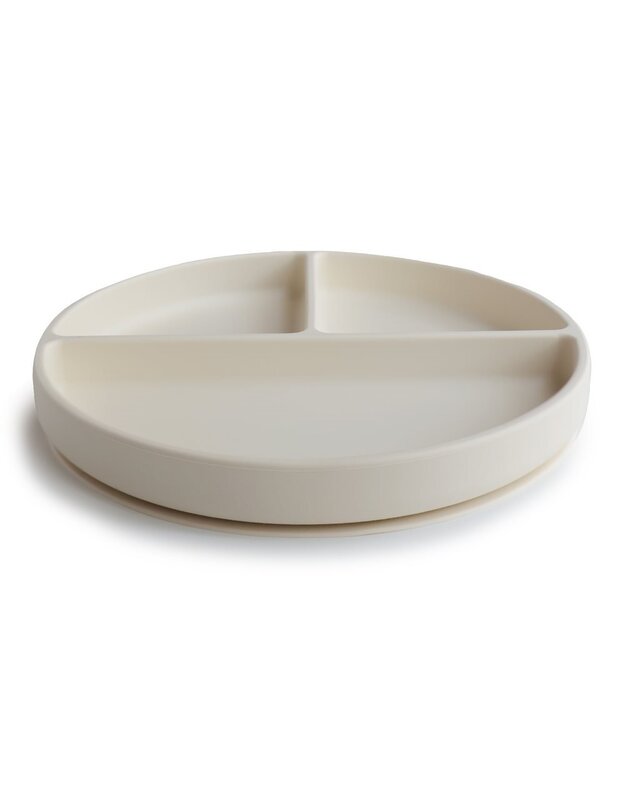 Mushie Silicone Suction Compartment Plate Ivory