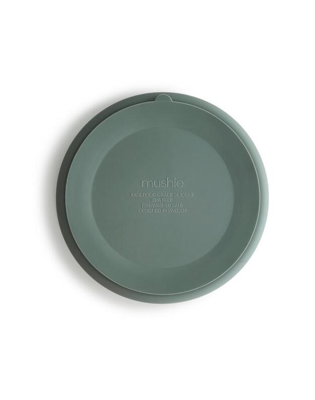 Mushie Silicone Suction Compartment Plate Cambridge Blue
