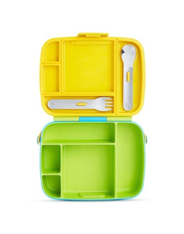 Munchkin priešpiečių dėžutė su skyriais Bento Box, žalia
