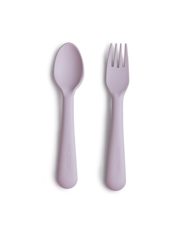 Mushie Fork & Spoon Soft Lilac