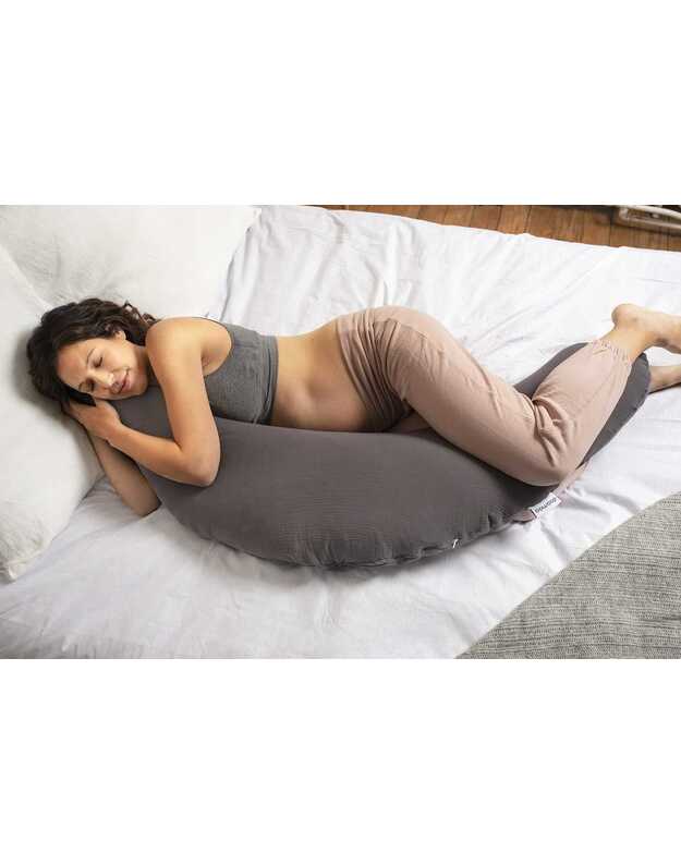 Doomoo didelė nėščiosios pagalvė Comfy Big Tetra Grey, pilka