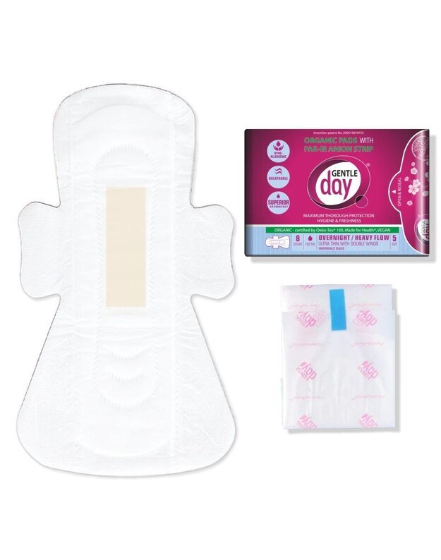Gentle Day organic night pads with anion strip, 8 pcs, 290 mm