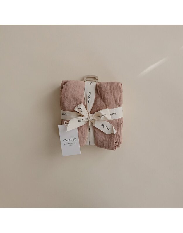 Mushie muslino vystyklai - merliukai Natural, 3vnt, rusvi 2