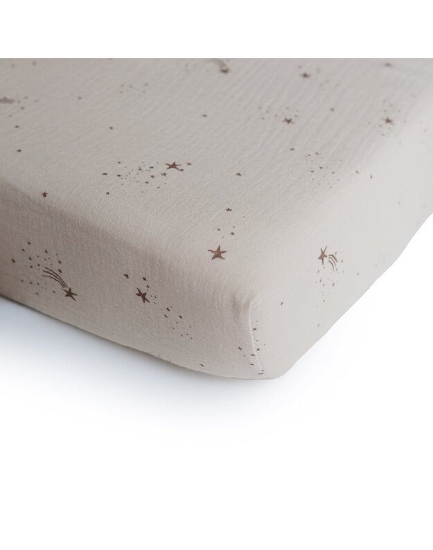 Mushie Medium Crib Sheet Falling Stars aviete.eu