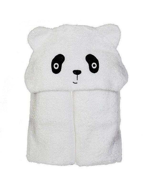 Lorita rankšluostis su gobtuvu Panda, baltas