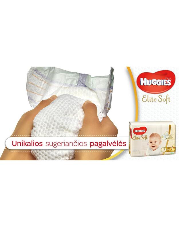 HUGGIES ELITE SOFT vienkartinės sauskelnės 1, 2-5 kg, 26 vnt