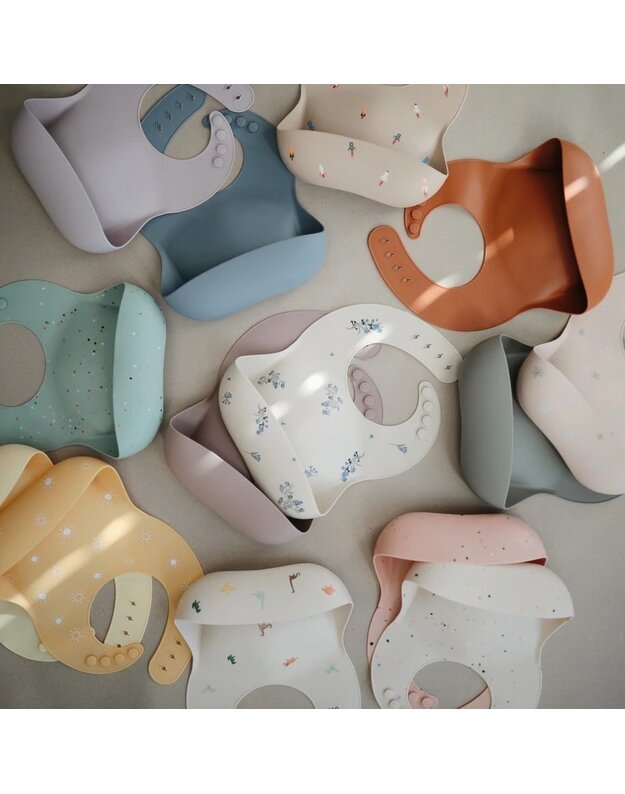 MUSHIE silikoninis seilinukas kūdikiui, įvairių spalvų