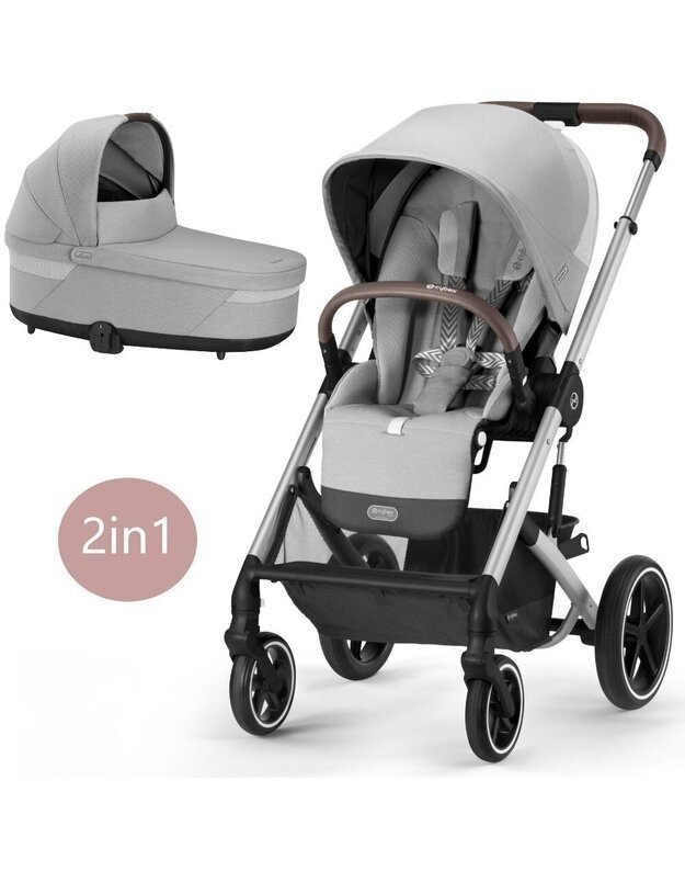 Vežimėlis Cybex Balios S LUX (2023) 2in1 silver frame Lava Grey, pilkas