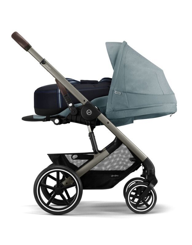 Vežimėlis Cybex Balios S LUX 2in1 taupe frame Sky Blue, žydras