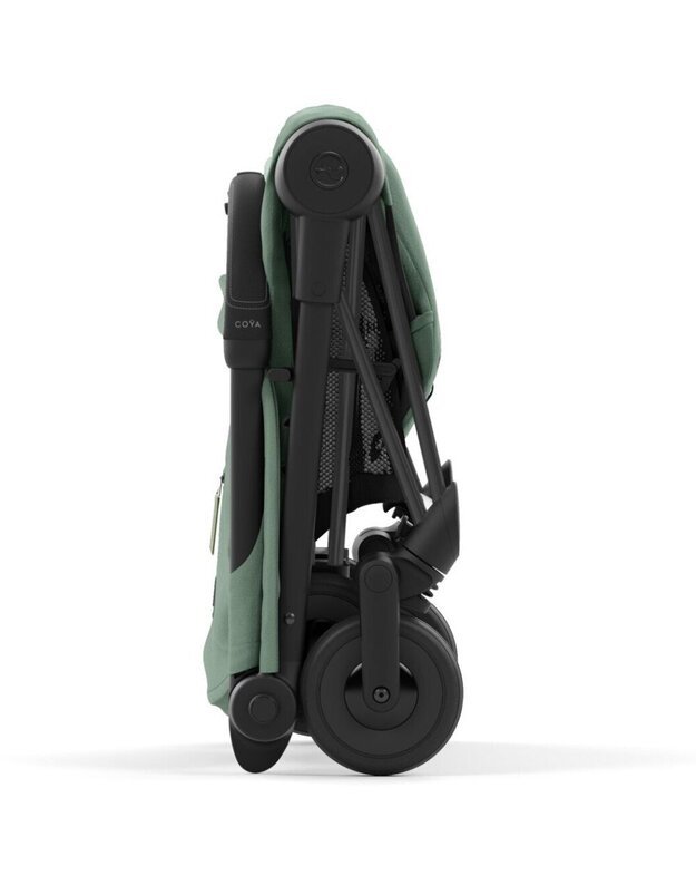 Vežimėlis CYBEX COYA Matt Black Leaf Green, žalias