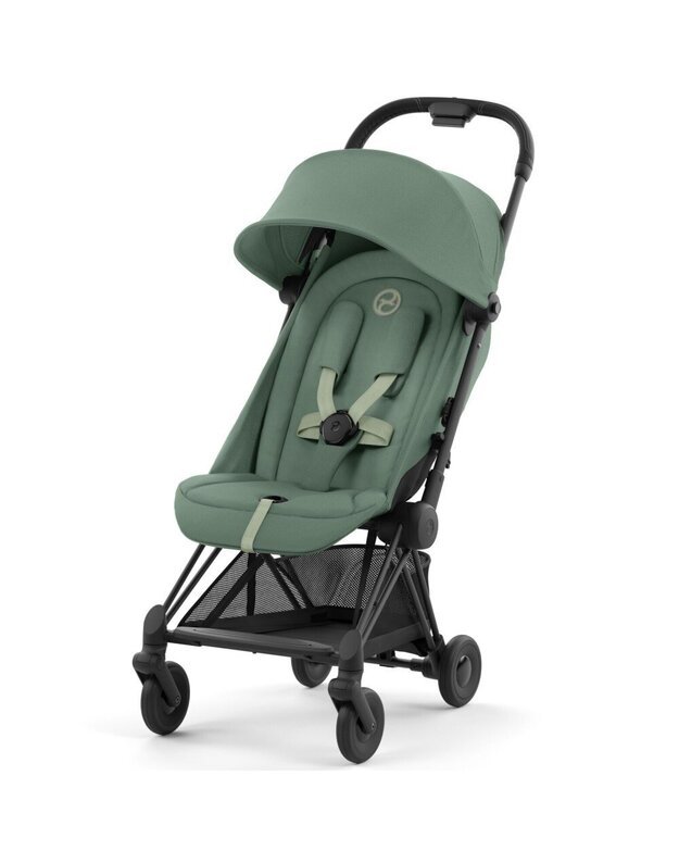 Vežimėlis CYBEX COYA Matt Black Leaf Green, žalias