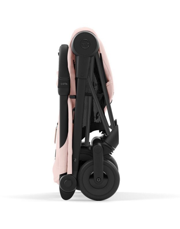 Vežimėlis CYBEX COYA Matt Black Peach Pink, rožinis