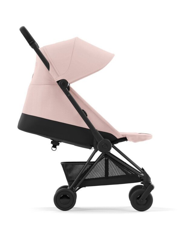 Vežimėlis CYBEX COYA Matt Black Peach Pink, rožinis