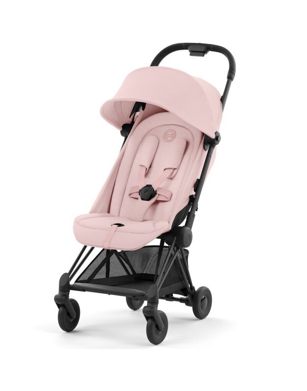 Vežimėlis CYBEX COYA Matt Black Peach Pink, rožinis