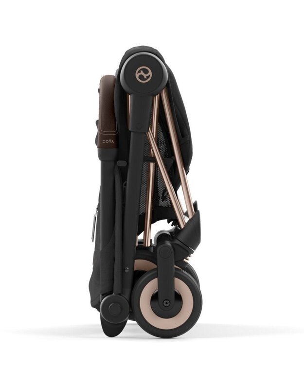 Vežimėlis CYBEX COYA Rosegold Sepia Black, juodas