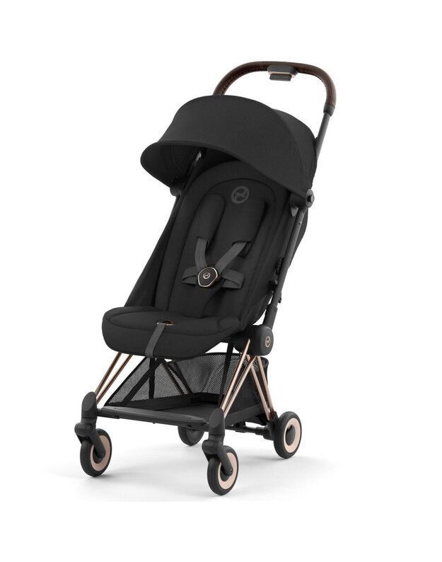 Vežimėlis CYBEX COYA Rosegold Sepia Black, juodas