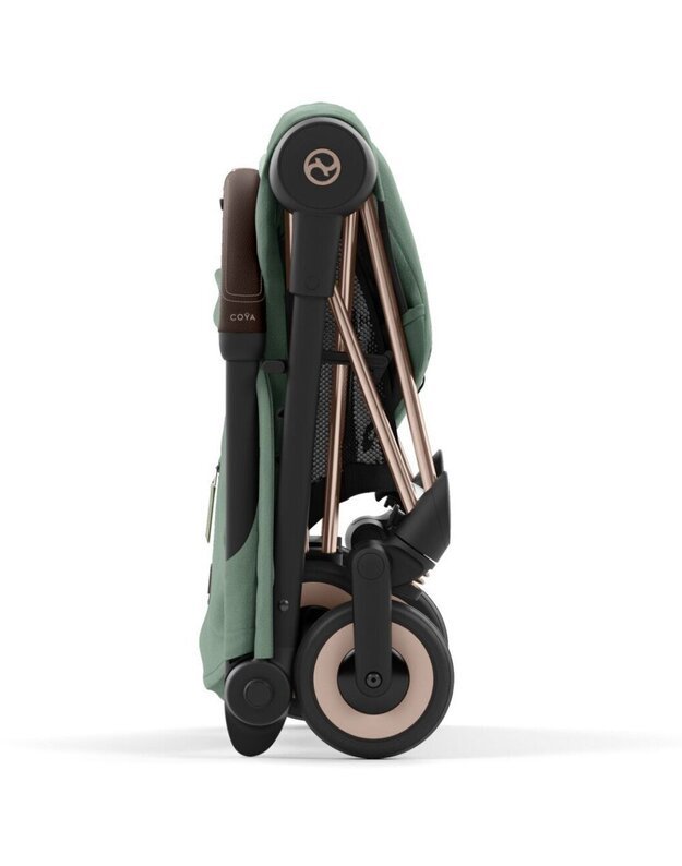 Vežimėlis CYBEX COYA Rosegold Leaf Green, žalias