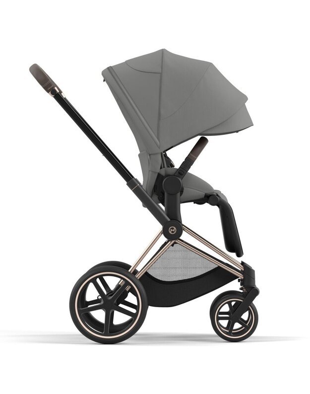 Vežimėlio CYBEX PRIAM V4 Mirage Grey komplektas 3in1, pilkas