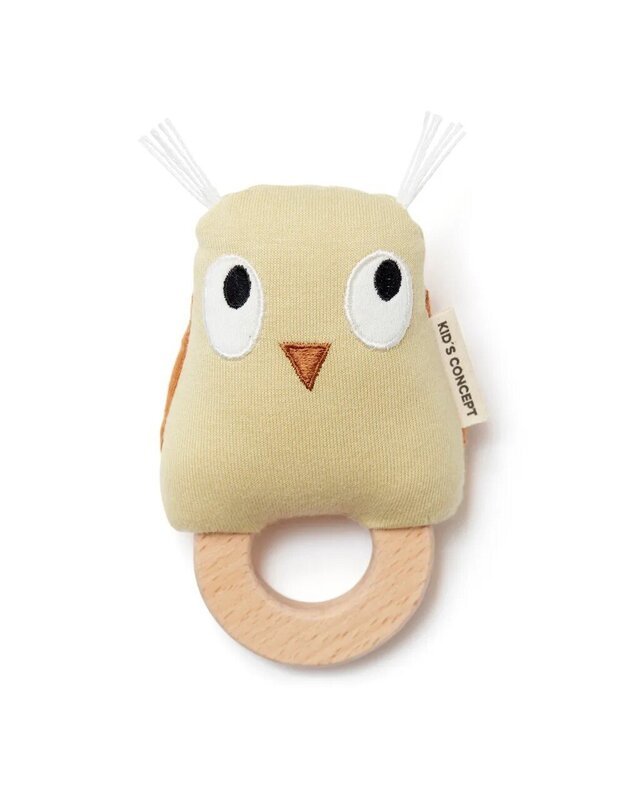 Kid's Concept barškutis - kramtukas Owl Edvin, žalsvas